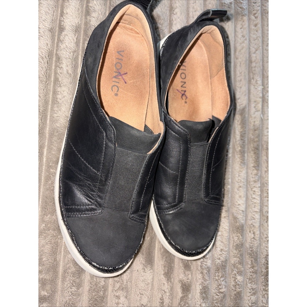 Vionic Slip-On Loafers Zinah Women's‎ Sz 7 Black Leather Casual Sneakers Shoes - Picture 5 of 9